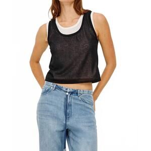 NEW RAILS kelly top in black ivory